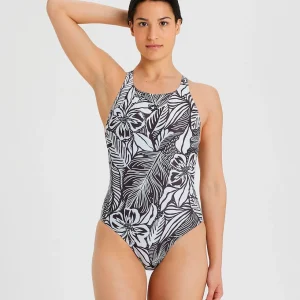 COSTUME ARENA DONNA BICOLOR COSTUME INTERO PISCINA BIANCO NERO